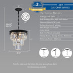 Luxe Black Chandelier — 12" - View 5