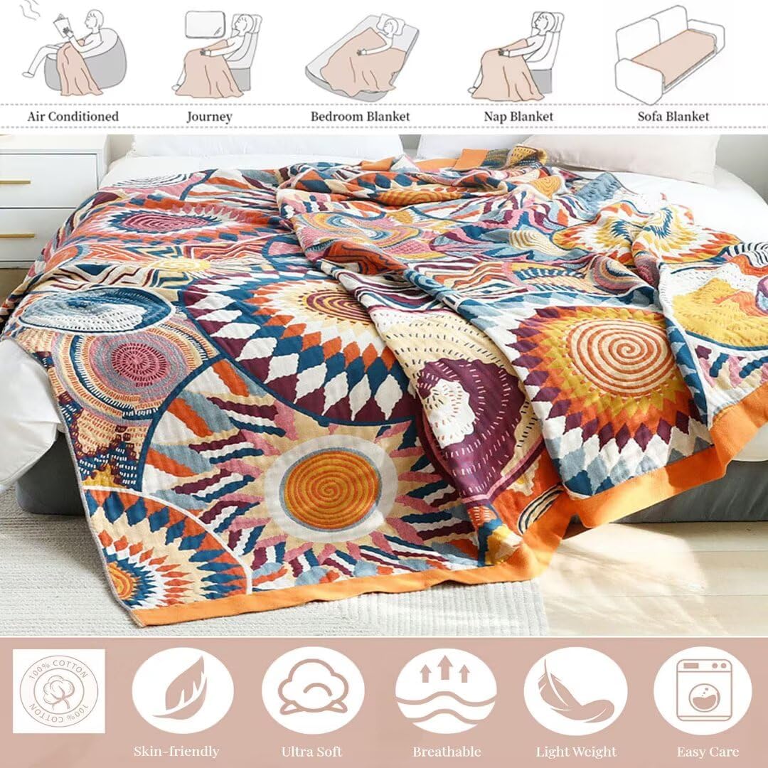 Vintage Boho Beige Throw Pillow — 50" - View 4