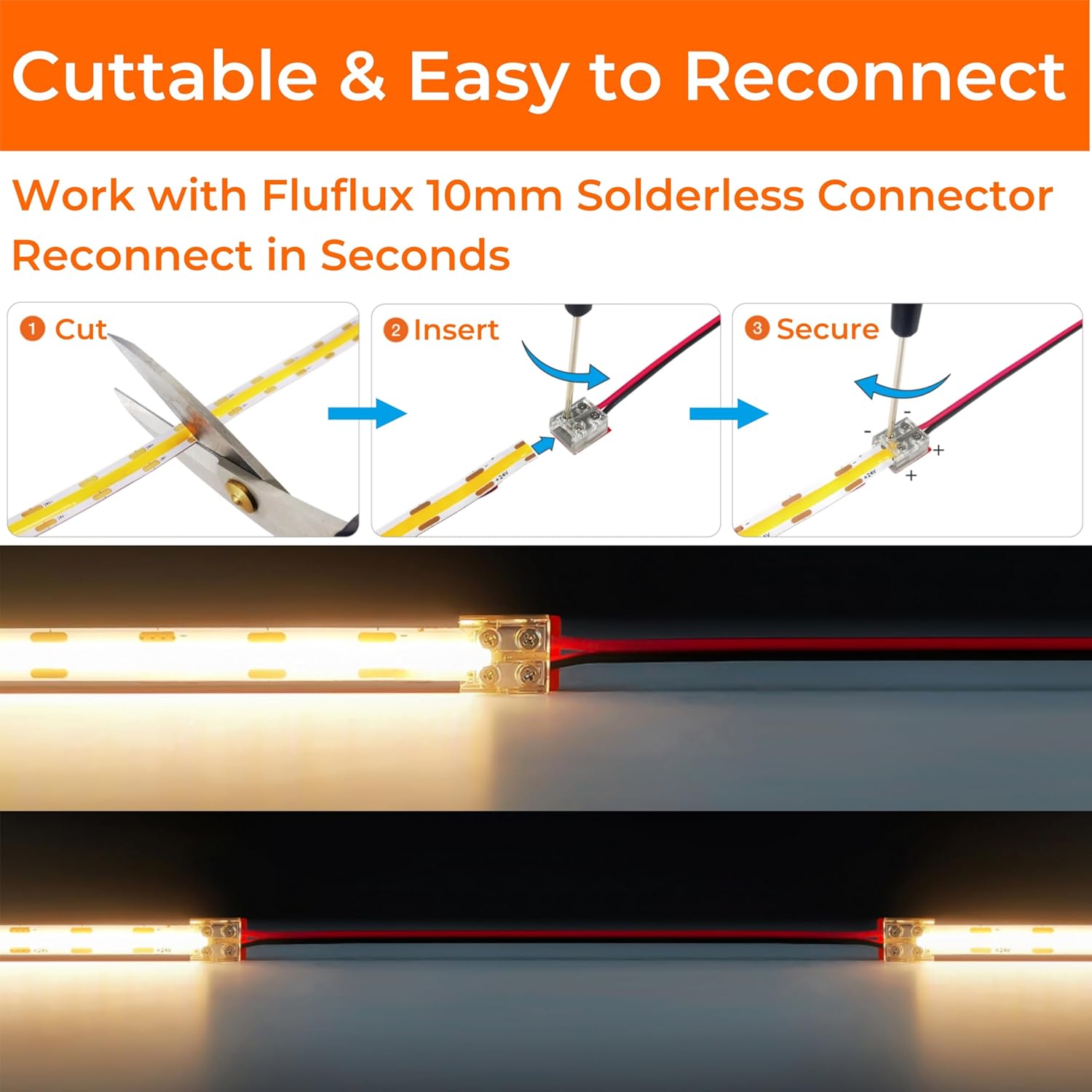 Dimmable Beige LED Strip Lights - View 5