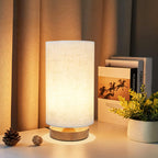 Round Boho Wood Table Lamp — Set of 1