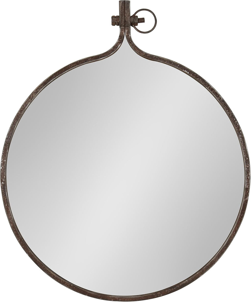 Framed Modern Black Wall Mirror — 28.5" — Bronze