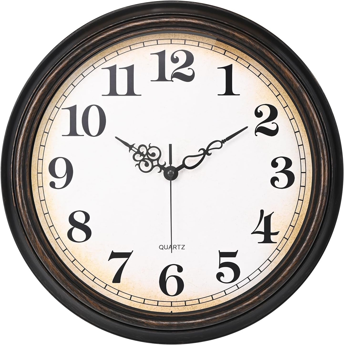 Battery Operated Gold Wall Clock — 12" — 16'' Bronze