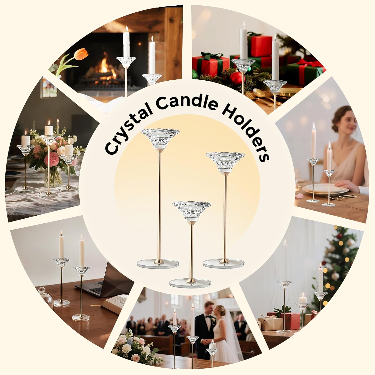 Luxe Glass Pillar Candle — Set of 3 - View 8