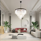 Adjustable Luxe Glass Chandelier - View 6