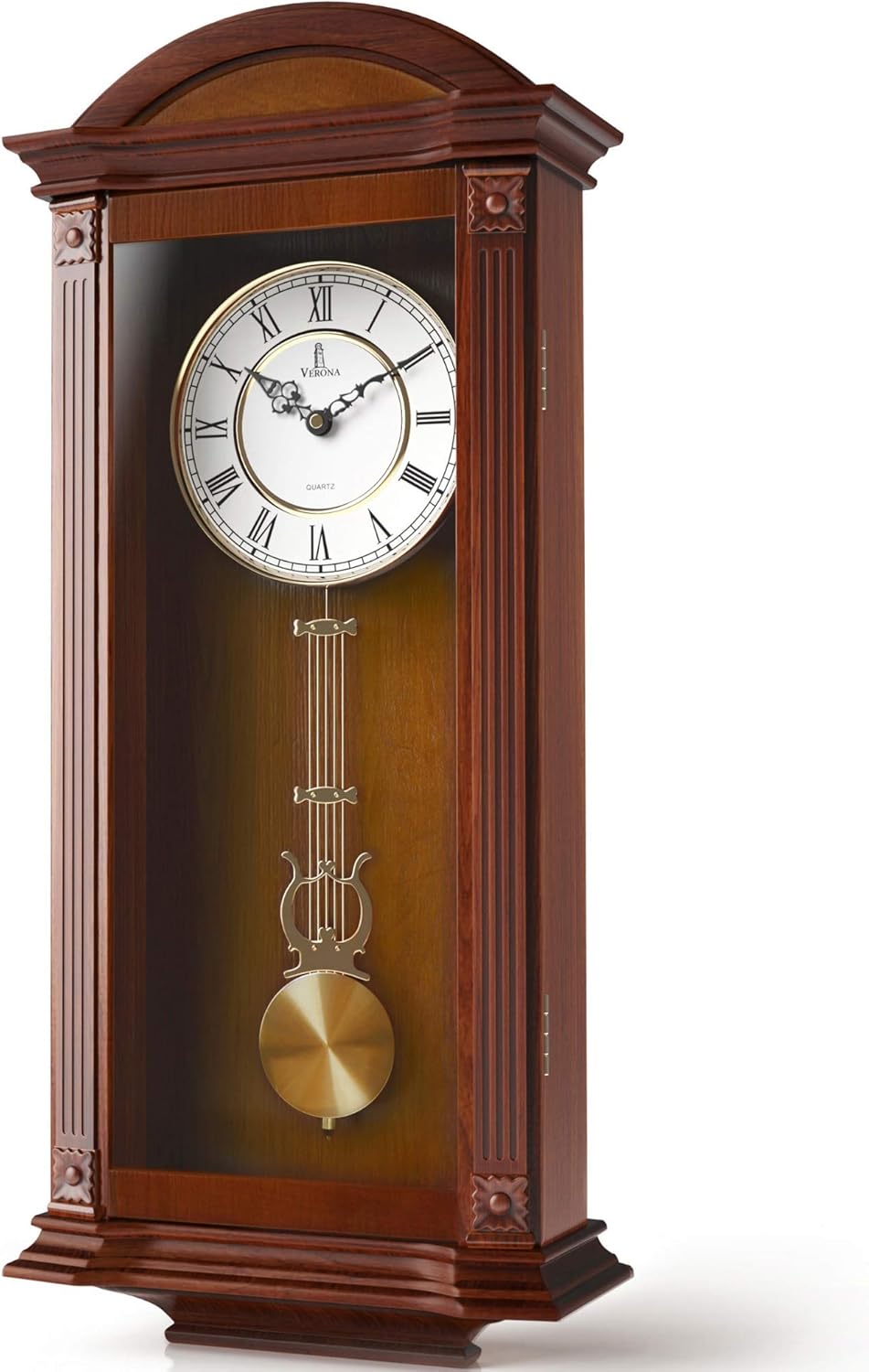 Battery Operated Wood Wall Clock — 26" — Medium Wood