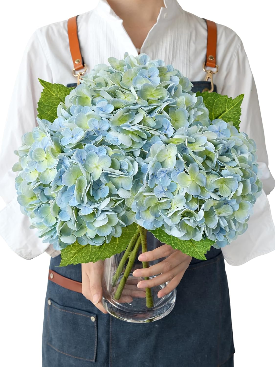 Beige Artificial Plant — 21" — Light Blue