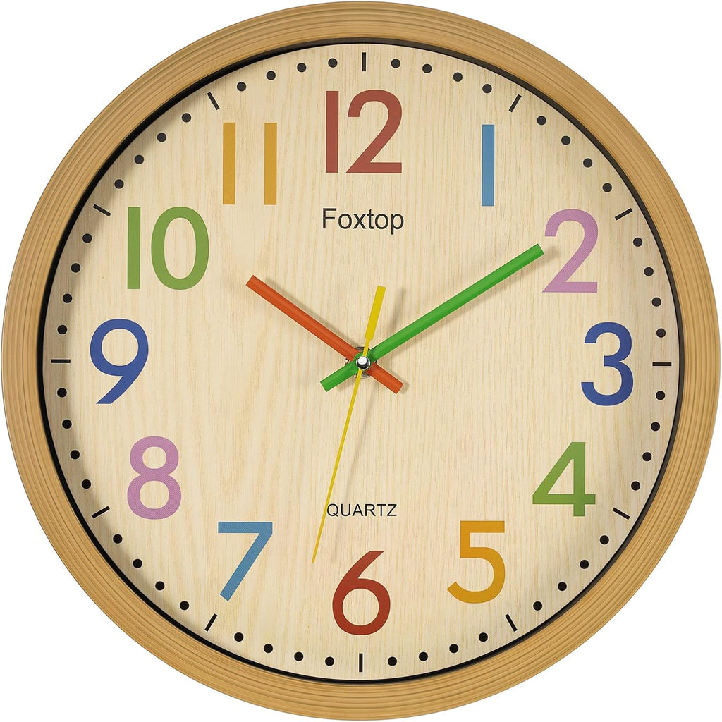 Battery Operated Yellow Wall Clock — 12" — Yellow