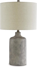 Antique Modern Beige Table Lamp — 25" — Antique black
