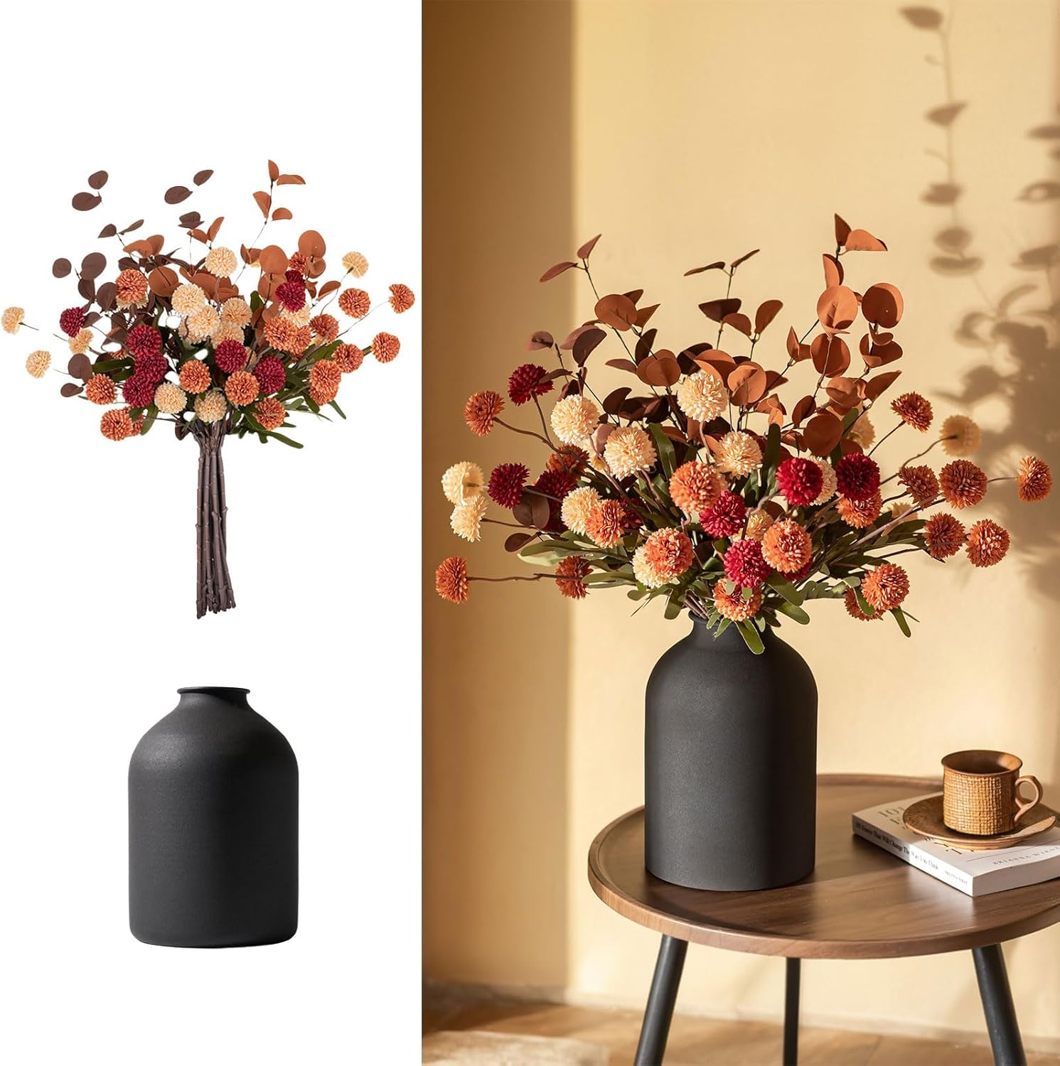 Beige Artificial Plant — Burnt Orange