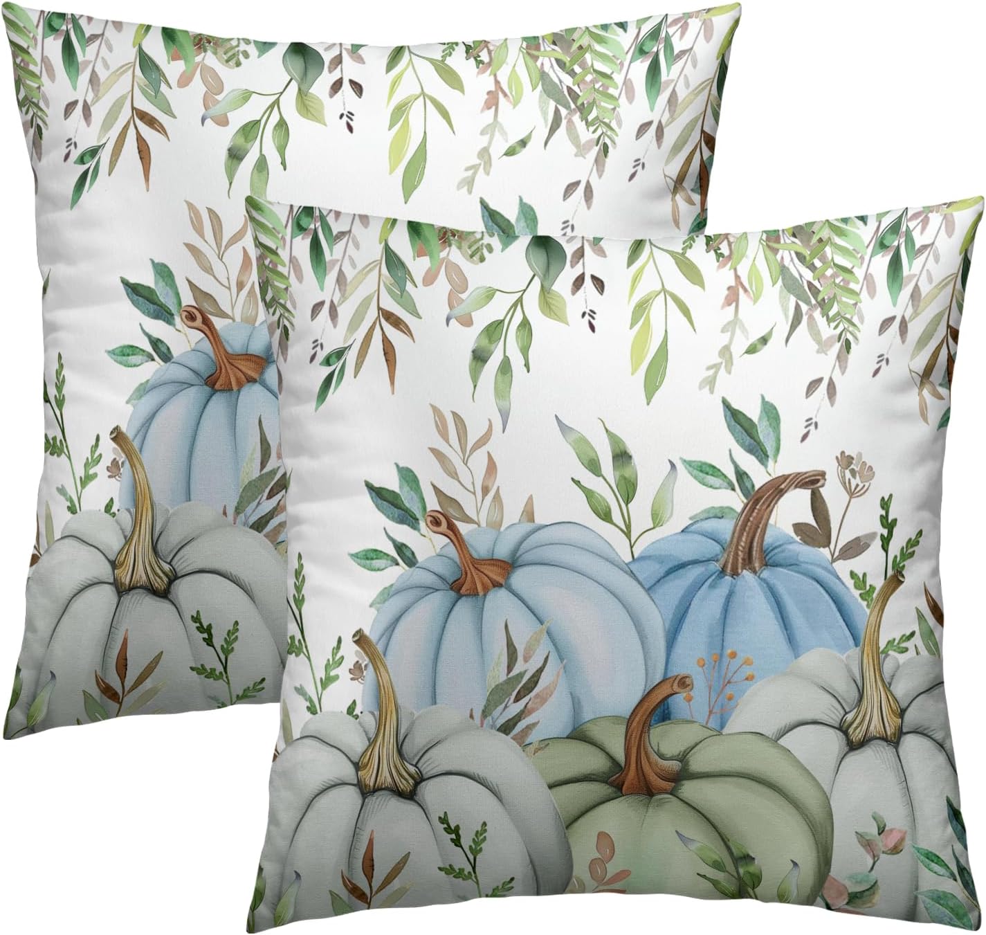 Boho Blue Throw Pillow Cover — 18" — 18" x 18" (Pack of 1)
