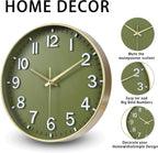 Battery Operated Luxe Black Wall Clock — 8" - View 2