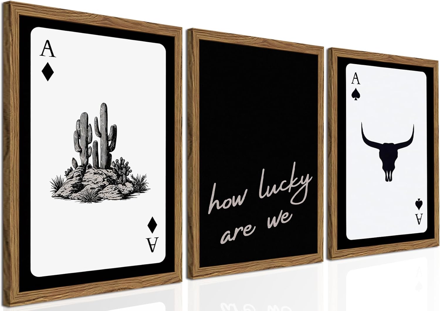 Framed Modern Black Wall Decor — 16" — Framed 16x24 inch