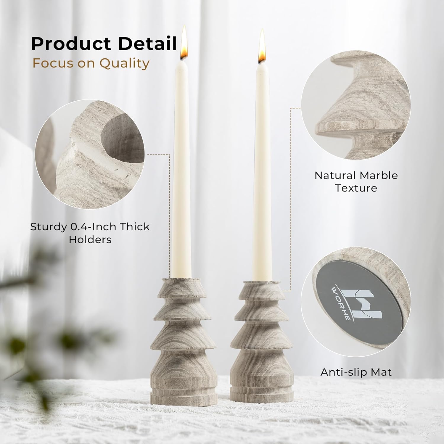 Luxe Beige Candle — 4" - View 4