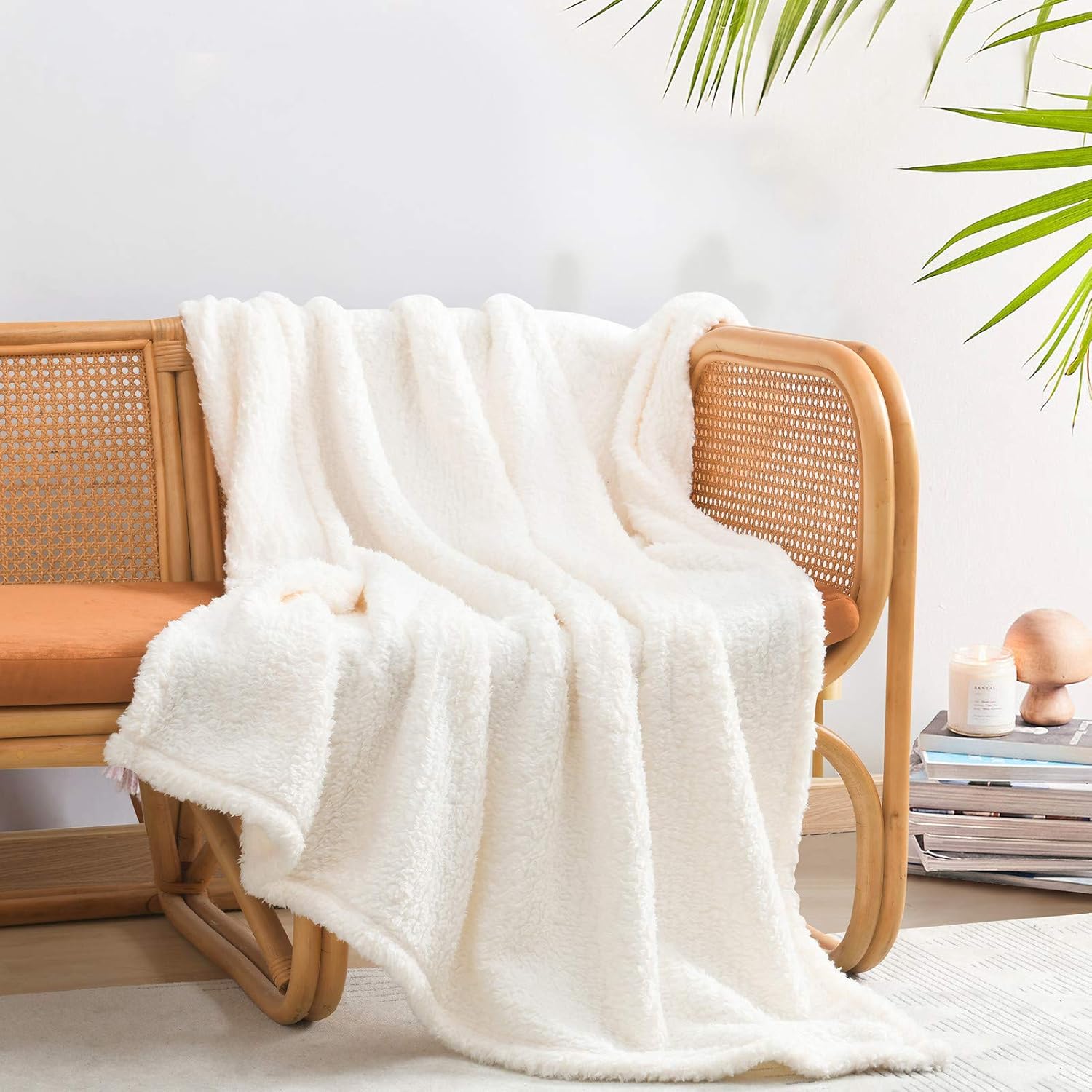 Boho Beige Throw Pillow — 50" — Antique White