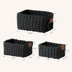 Boho Rattan Woven Basket — Set of 3 - View 4