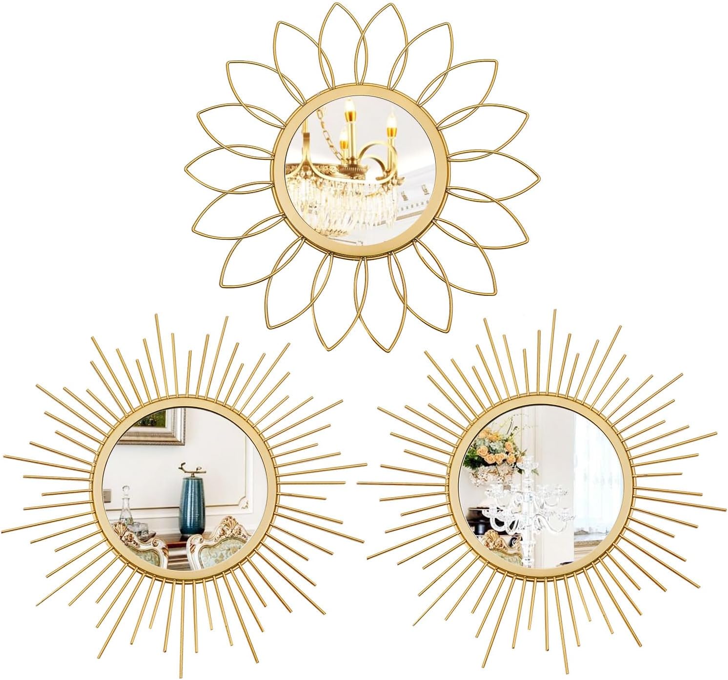 Luxe Black Wall Mirror — Gold