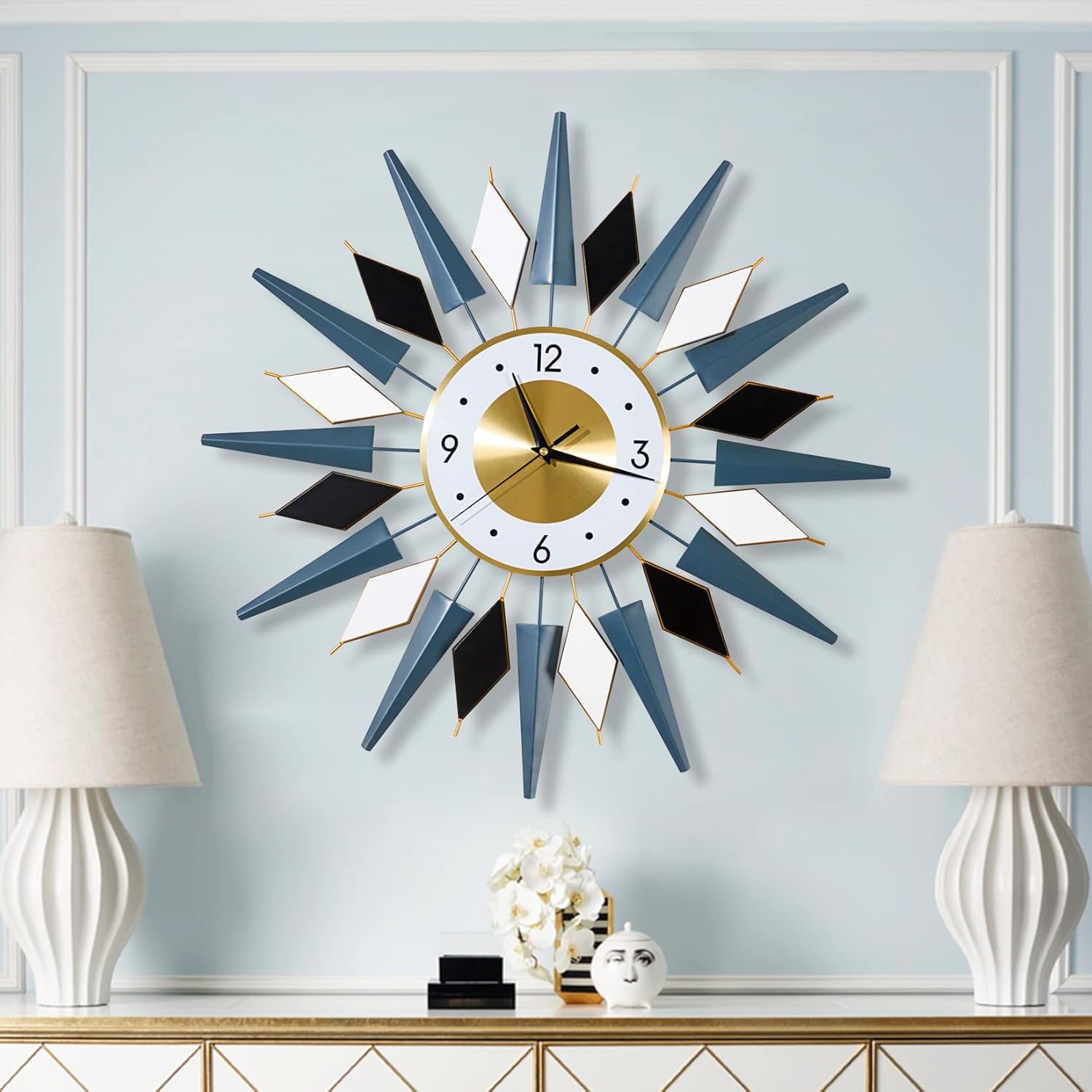 Luxe Black Wall Clock — 3" — Nary&white