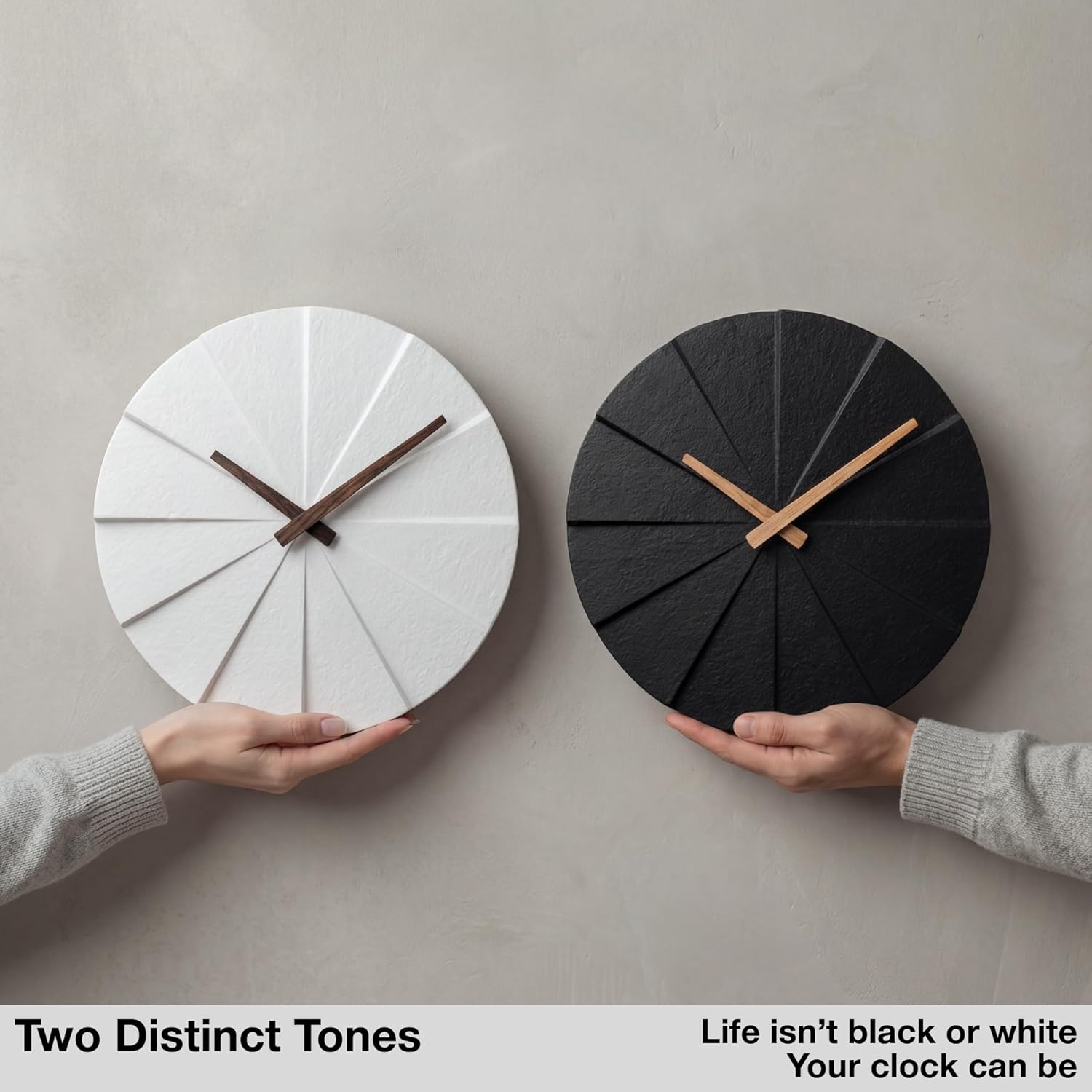 Battery Operated Modern Black Wall Clock - View 3