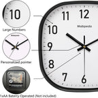 Battery Operated Black Wall Clock — 8" - View 6