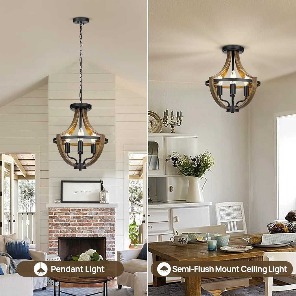Vintage Farmhouse Metal Chandelier — 4-Light - View 2