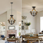 Vintage Farmhouse Metal Chandelier — 4-Light - View 2