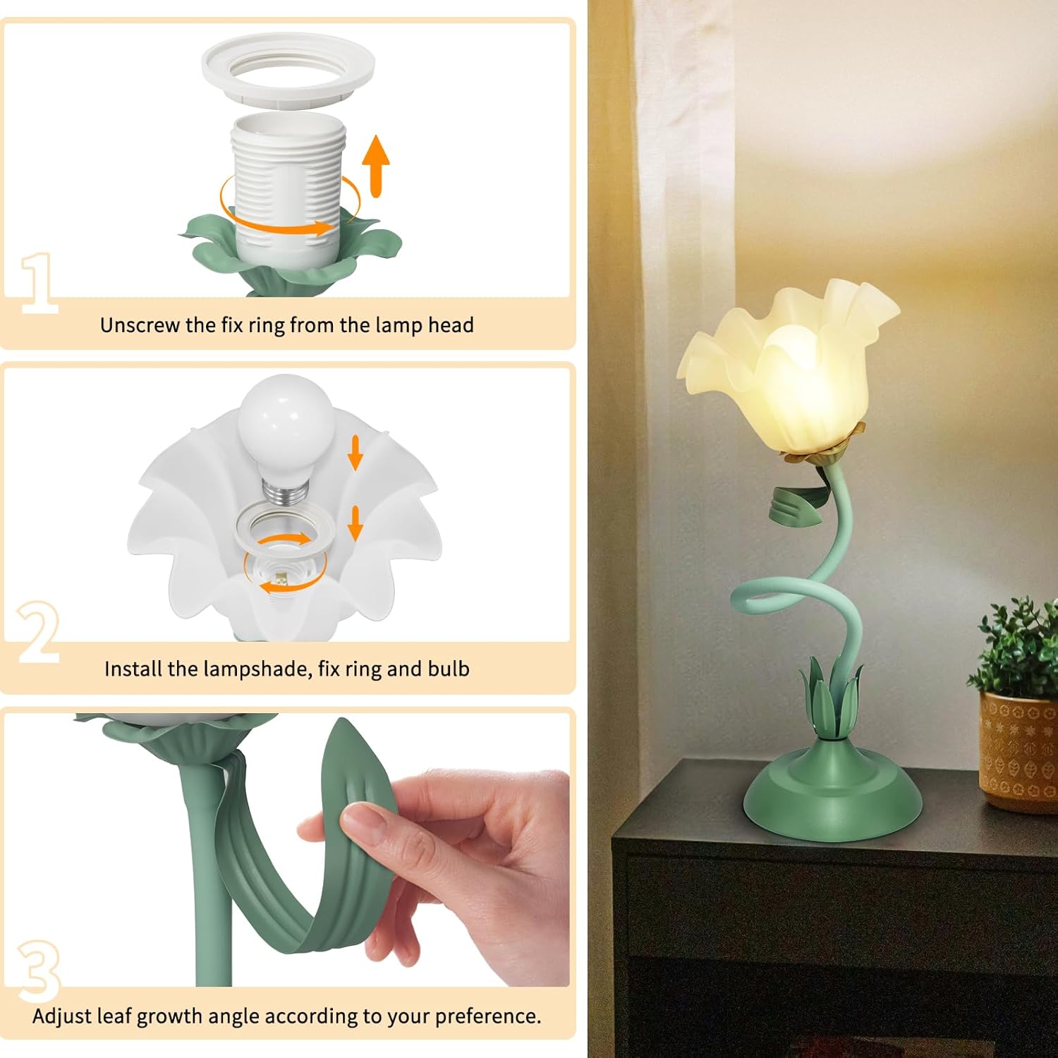 Vintage Green Bedside Lamp - View 5