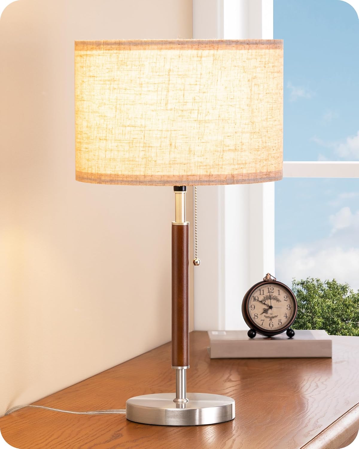 Luxe Black Bedside Lamp — Silver