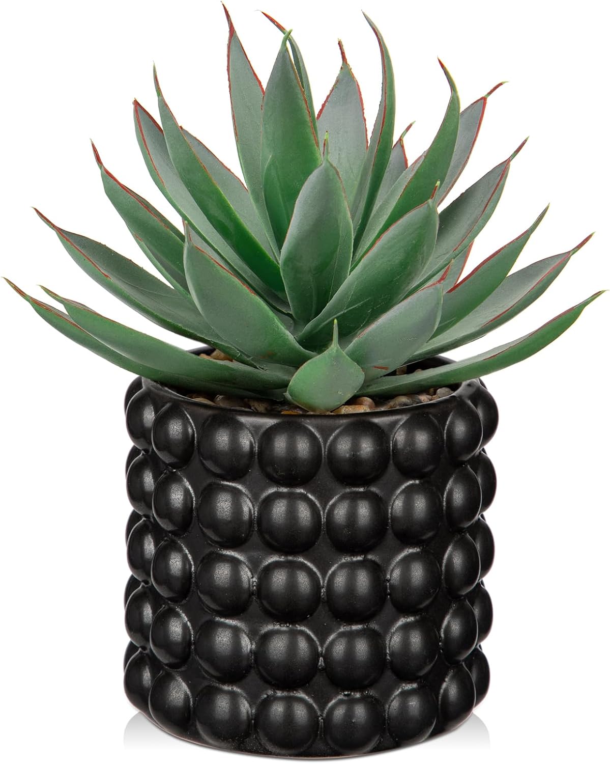 Farmhouse Black Faux Plant — Aloe-bubble Ceramic Pot