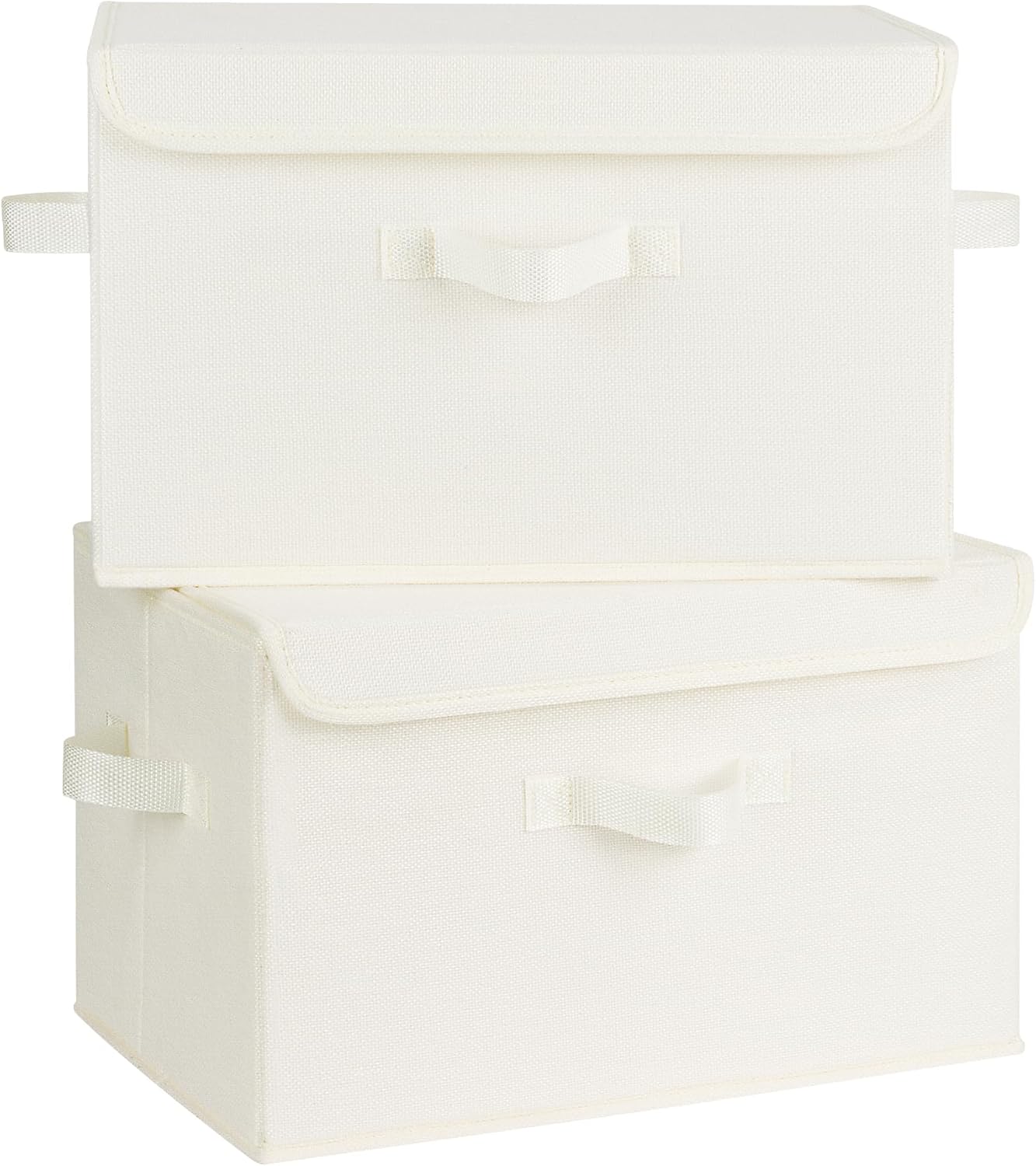 Beige Storage Bin — Ivory White