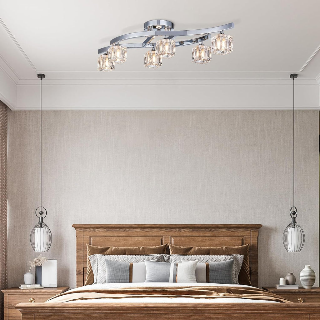 Luxe Metal Chandelier — 6-Light - View 2