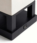USB Modern Black Bedside Lamp - View 3