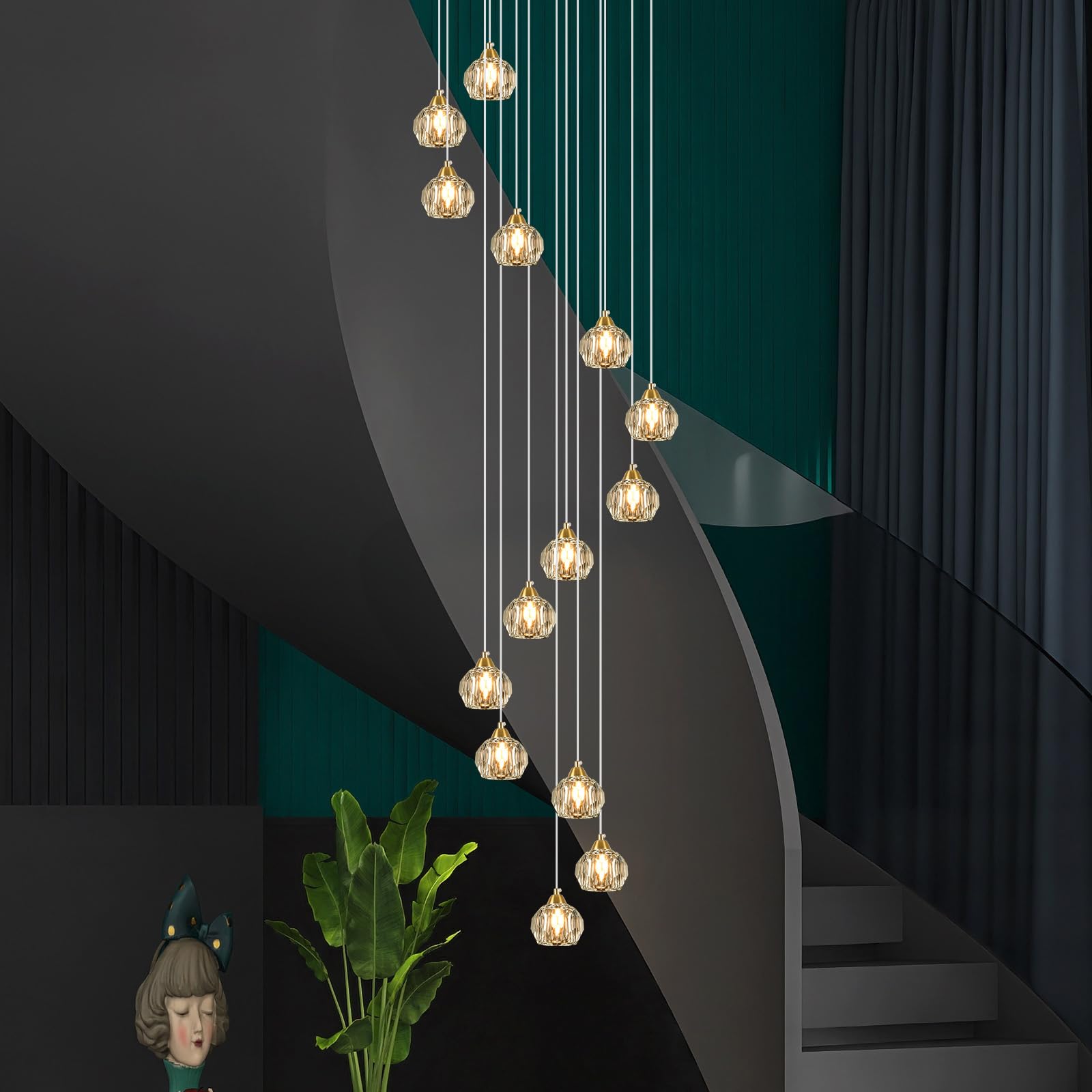 Luxe Black Chandelier — 14-Light