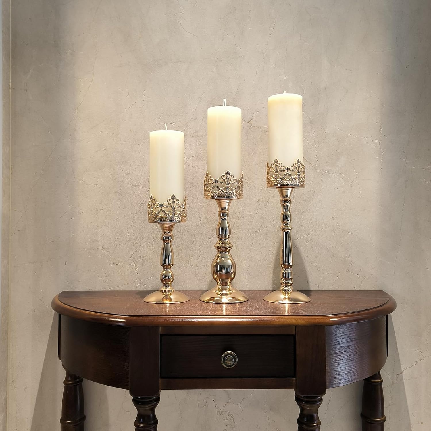 Vintage Luxe Black Pillar Candle — Set of 3 - View 5