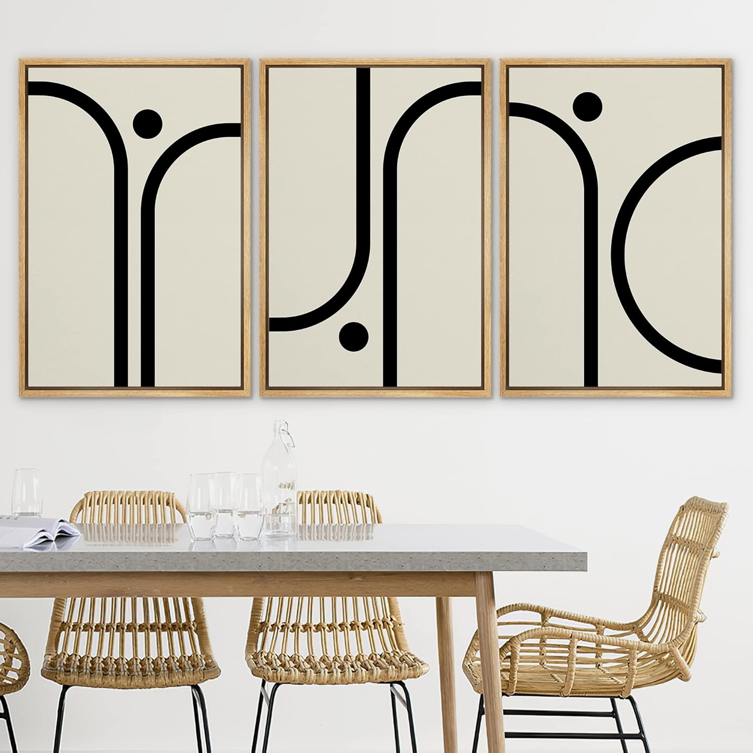 Framed Boho Fabric Wall Art — 24" - View 3