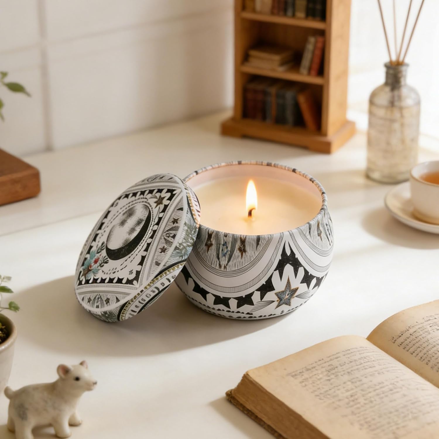 Soy Wax Boho Metal Scented Candle - View 5