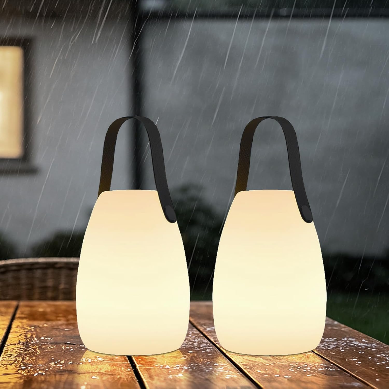 Cordless White Table Lamp — White/S/A-2PK