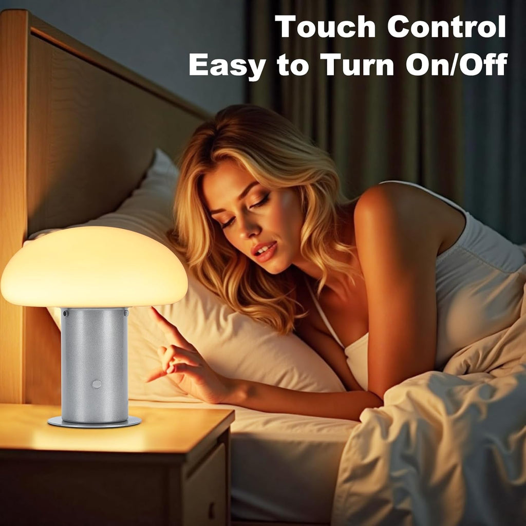 Dimmable Mid-Century Metal Nightstand Lamp - View 4