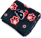 Oversized Beige Throw Pillow — Navy/Red Bandana With Houston Texans