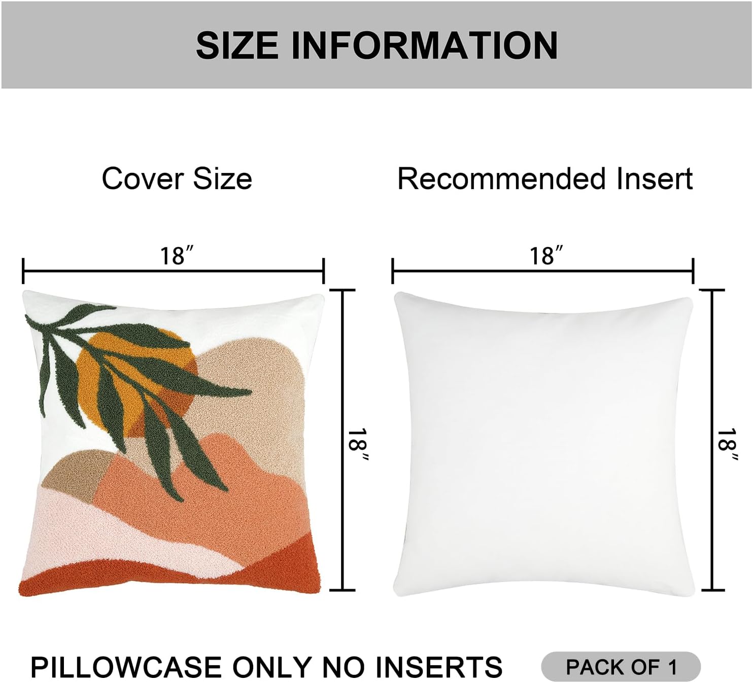Boho Black Pillow Cover — 18" - View 4