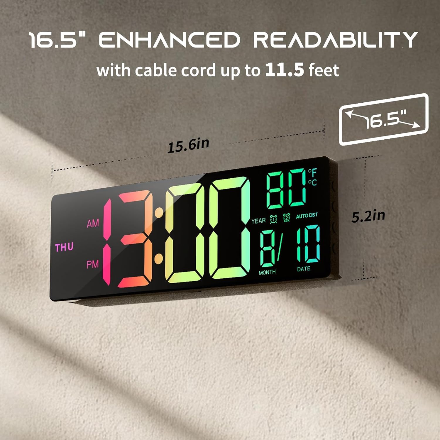RGB Beige Wall Clock — 16.5" - View 5