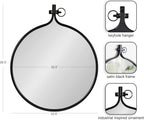 Framed Modern Black Wall Mirror — 28.5" - View 2