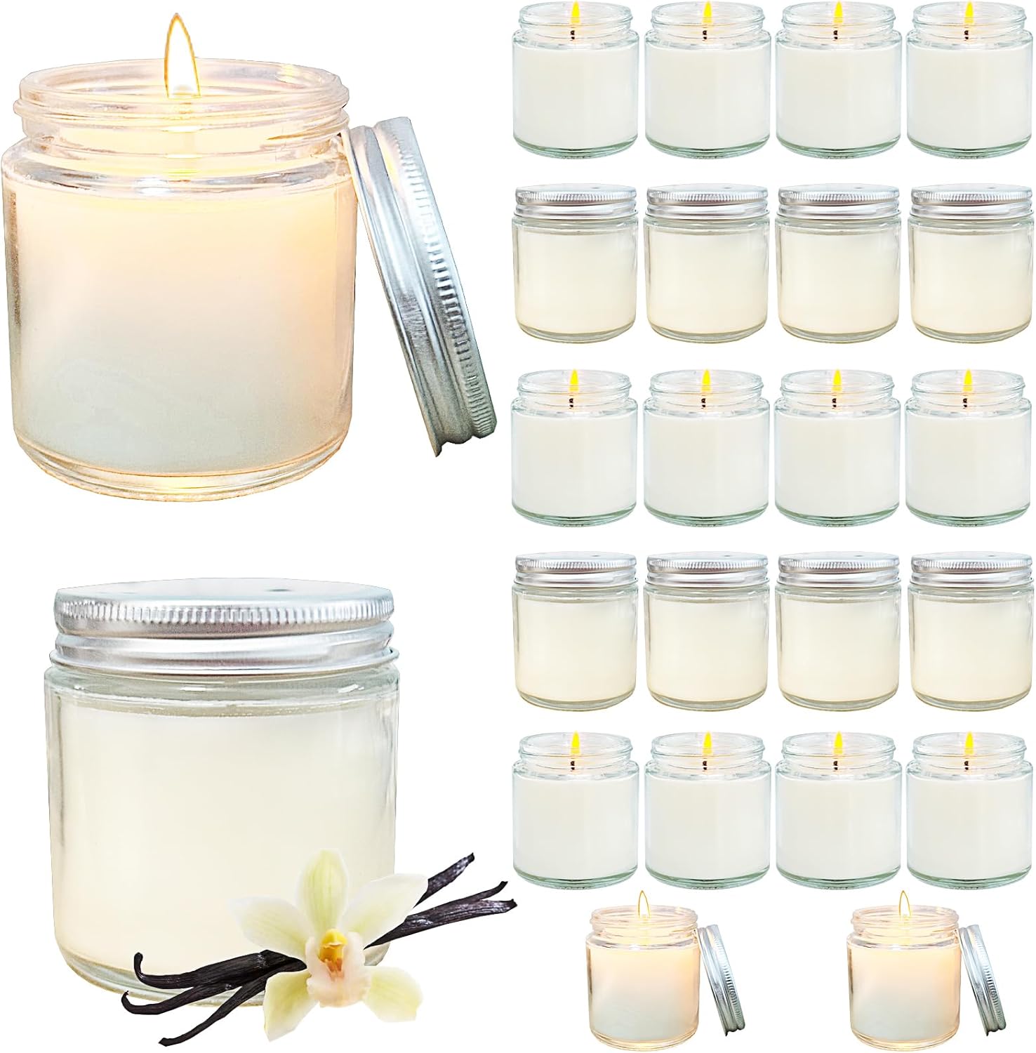 Soy Luxe Black Scented Candle — Silver-Vanilla