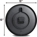 Battery Operated Black Wall Clock — 12" - View 7