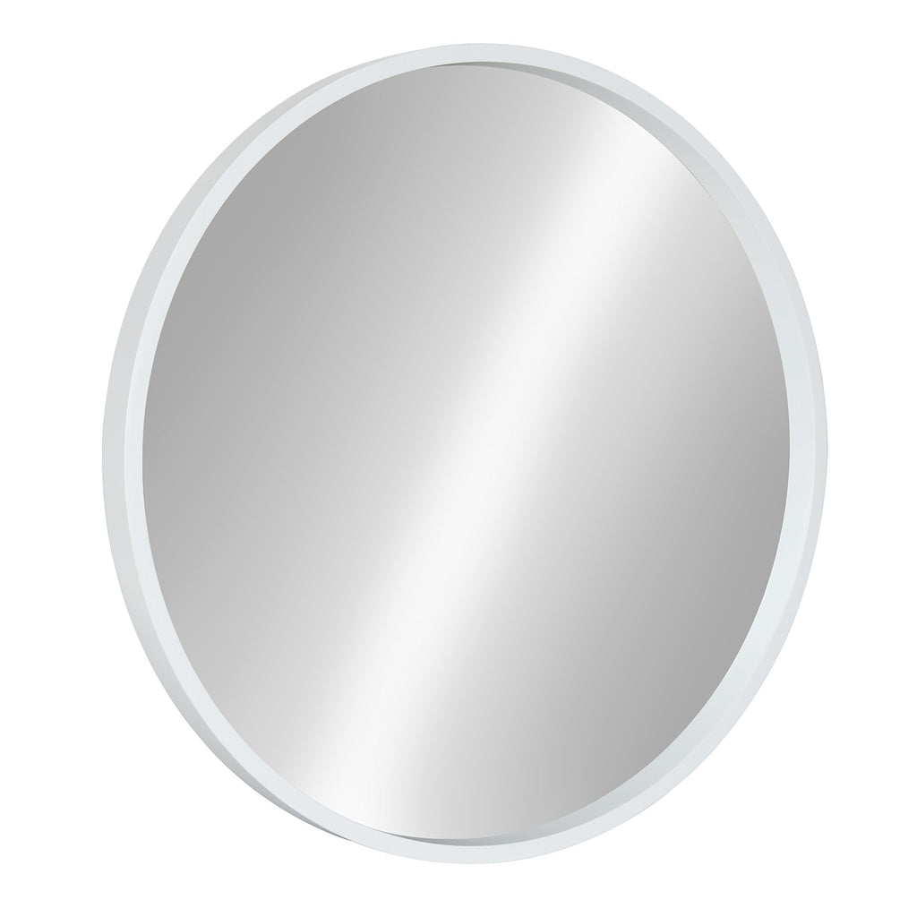 Round Modern Wood Wall Mirror — 21.6"