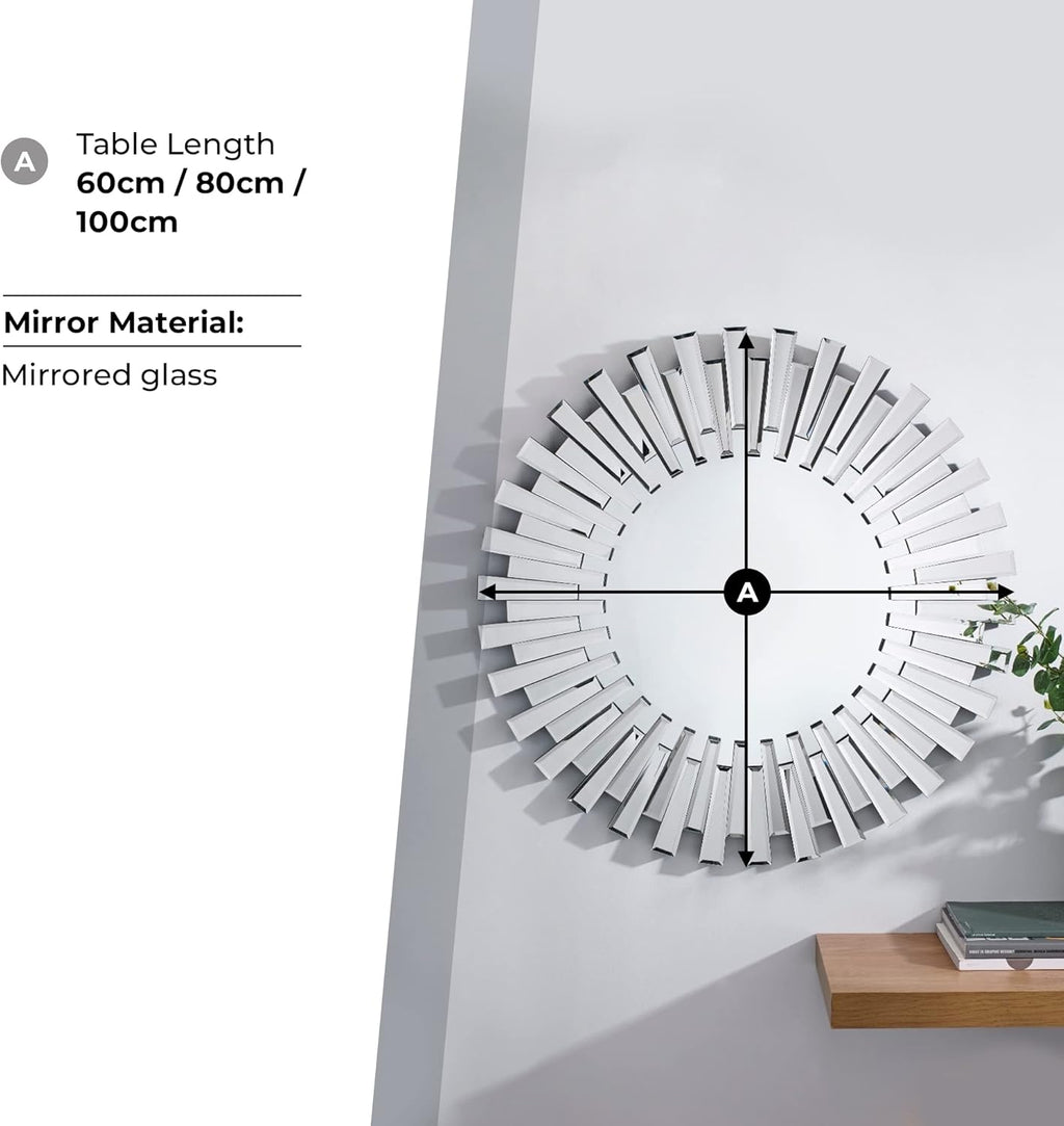 Round Modern Glass Wall Mirror — 23.6" - View 4