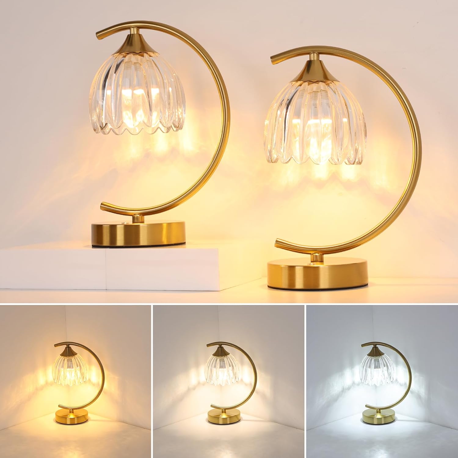 Cordless Green Table Lamp — Transparent-Clear Bulb