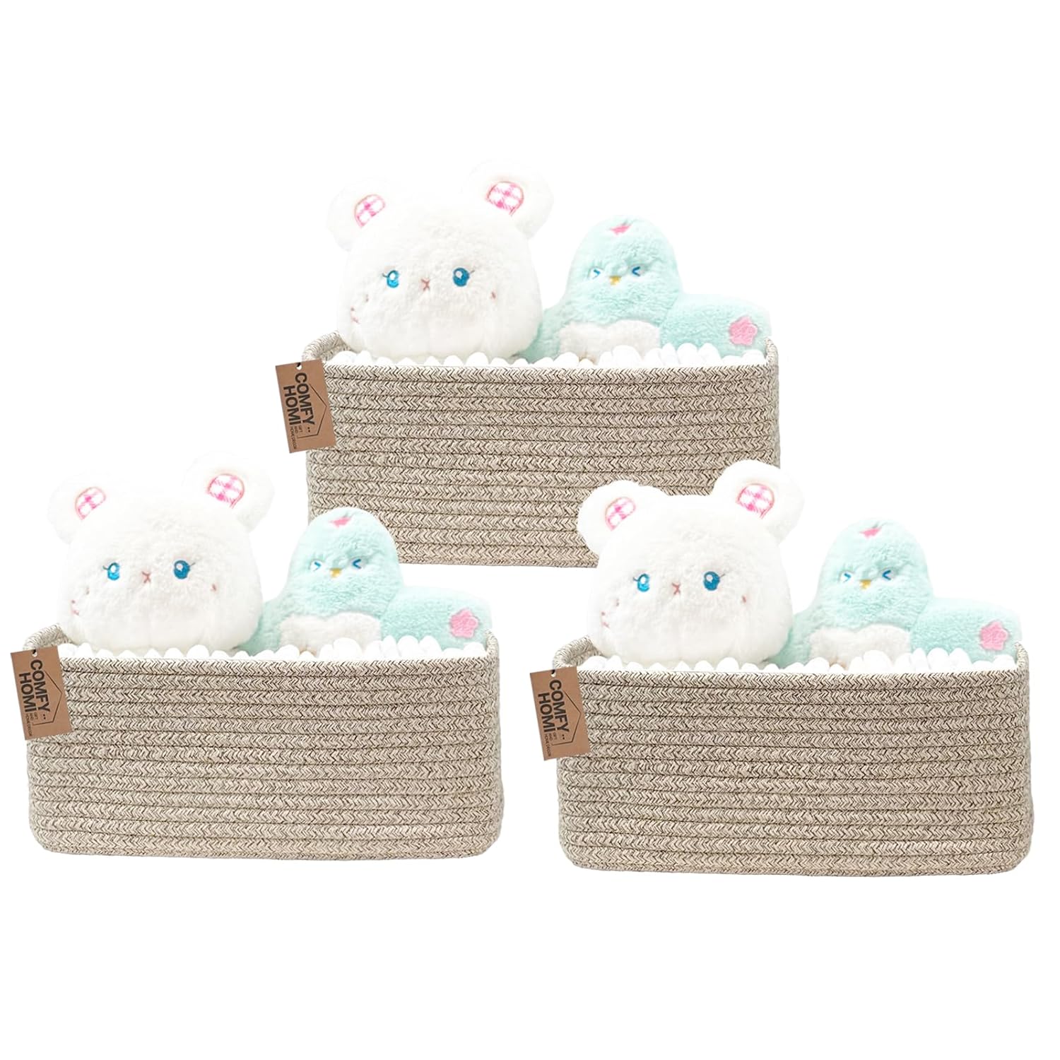 Boho Beige Basket — 13.5" — 13" x 8.5" x 5.1"