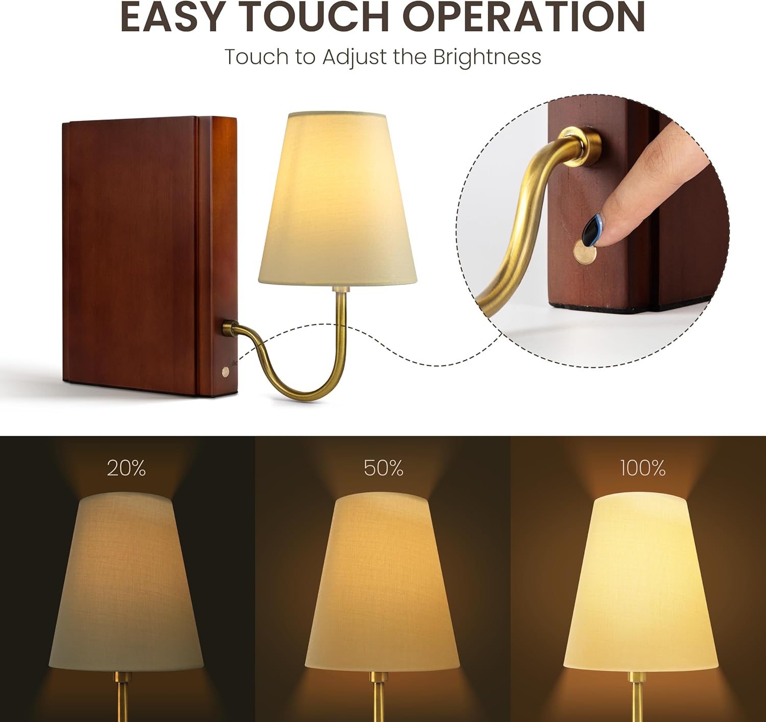 Cordless Modern Beige Table Lamp - View 3