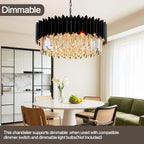 Round Luxe Black Chandelier — 24" - View 5