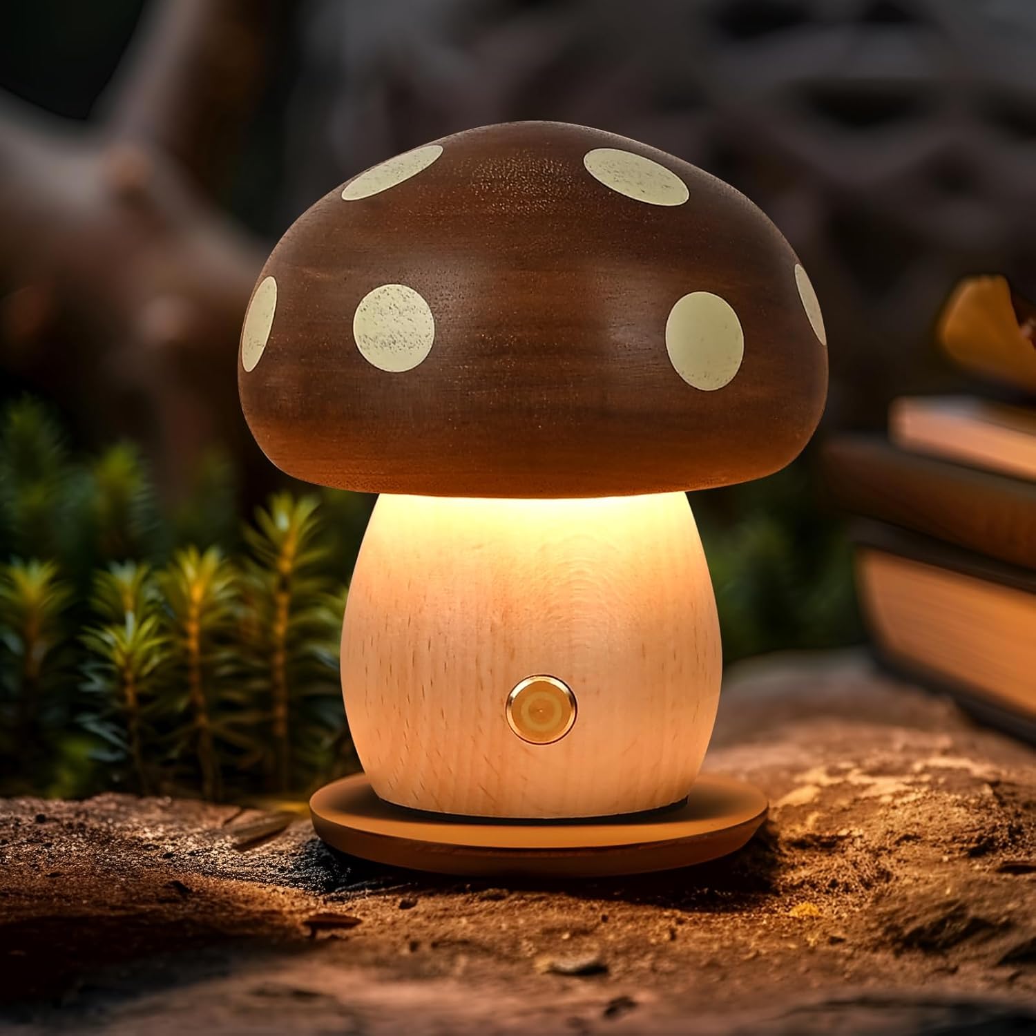 Cordless Wood Bedside Lamp - View 2